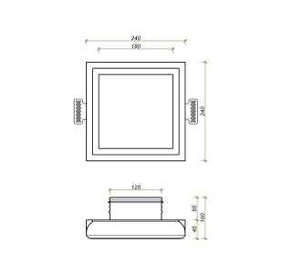 Диффузор под покраску скрытого монтажа SECRET SOFT FRAME D125мм